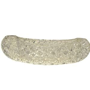 Vint. Fenton Clear Daisy & Button glass canoe candle holder excellent condition